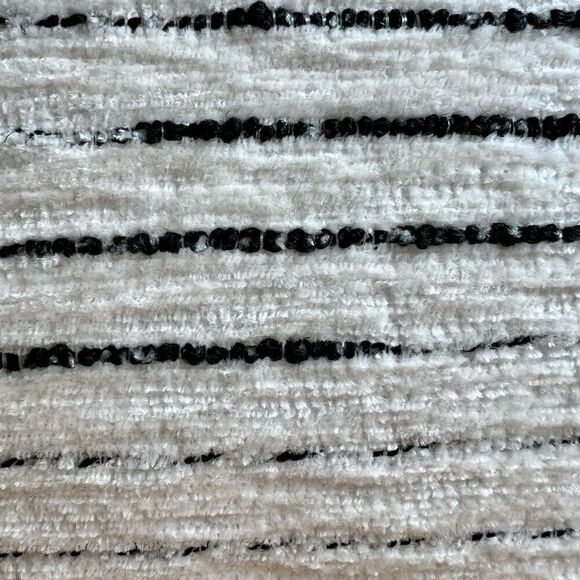 Black and White Chenille Luxury Throw Pillow Cover - Picture 3 of 4